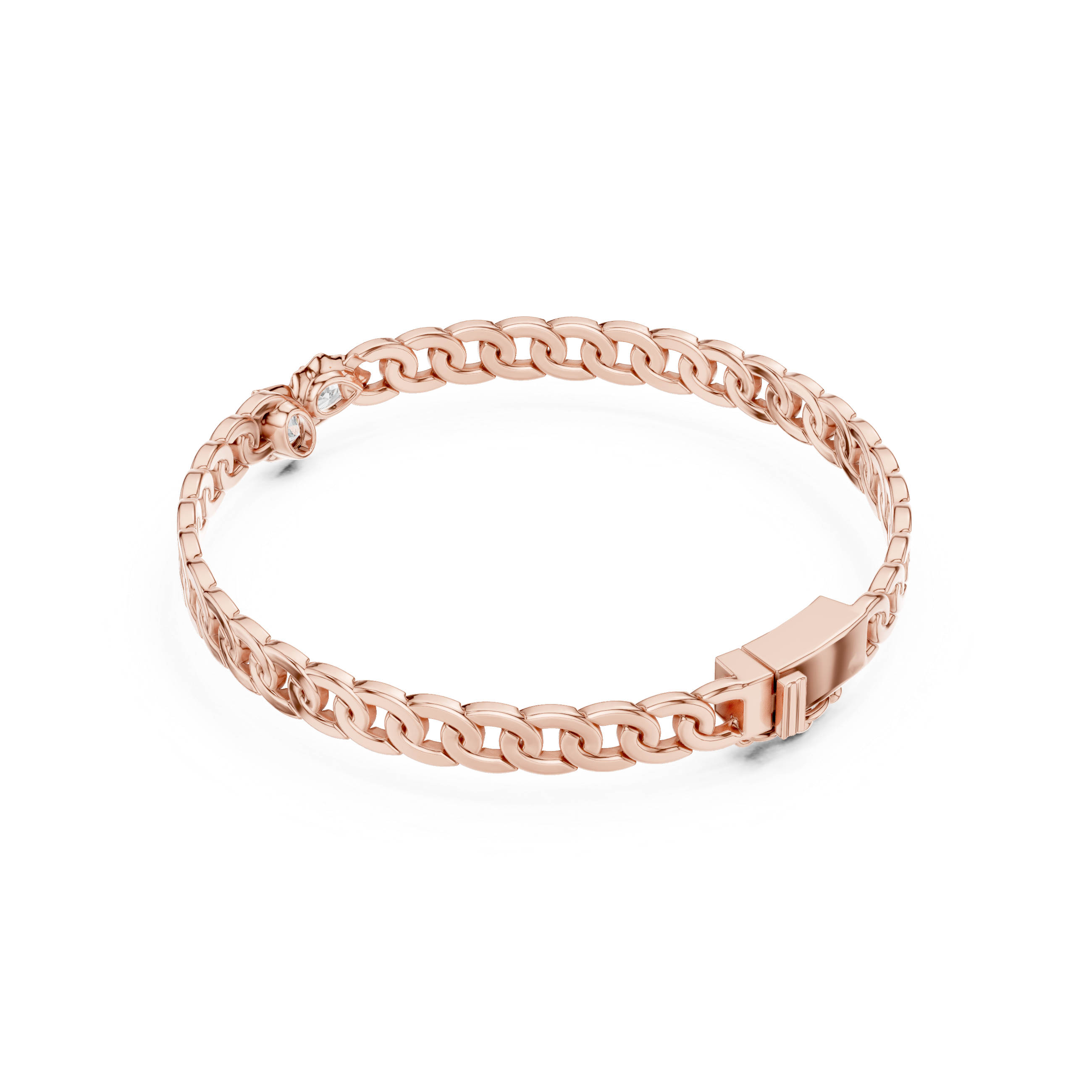 1.03 CT Pear and Oval Moissanite Bracelet in 9K Gold/925 Silver |WOKE