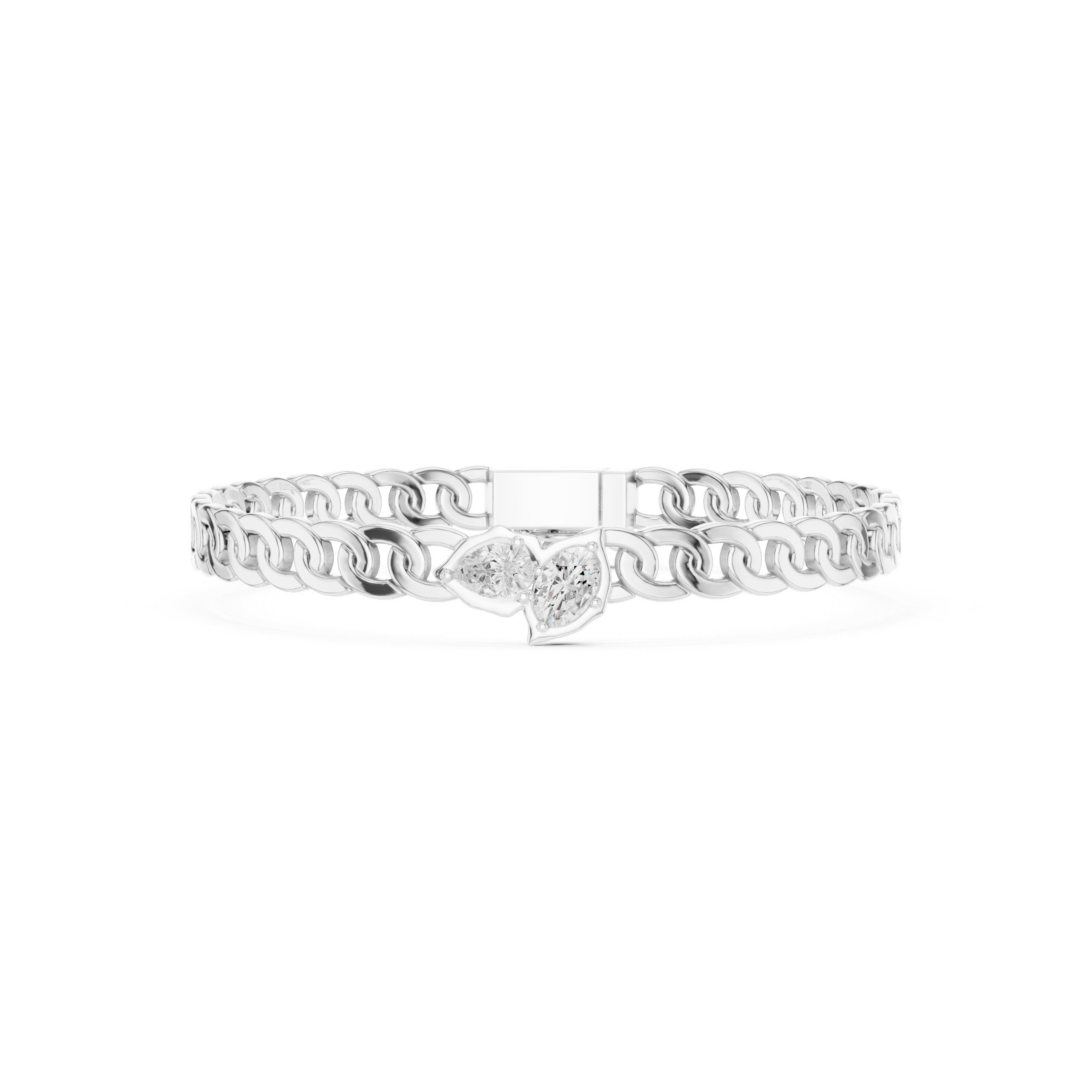 1.03 CT Pear and Oval Moissanite Bracelet in 9K Gold/925 Silver |WOKE