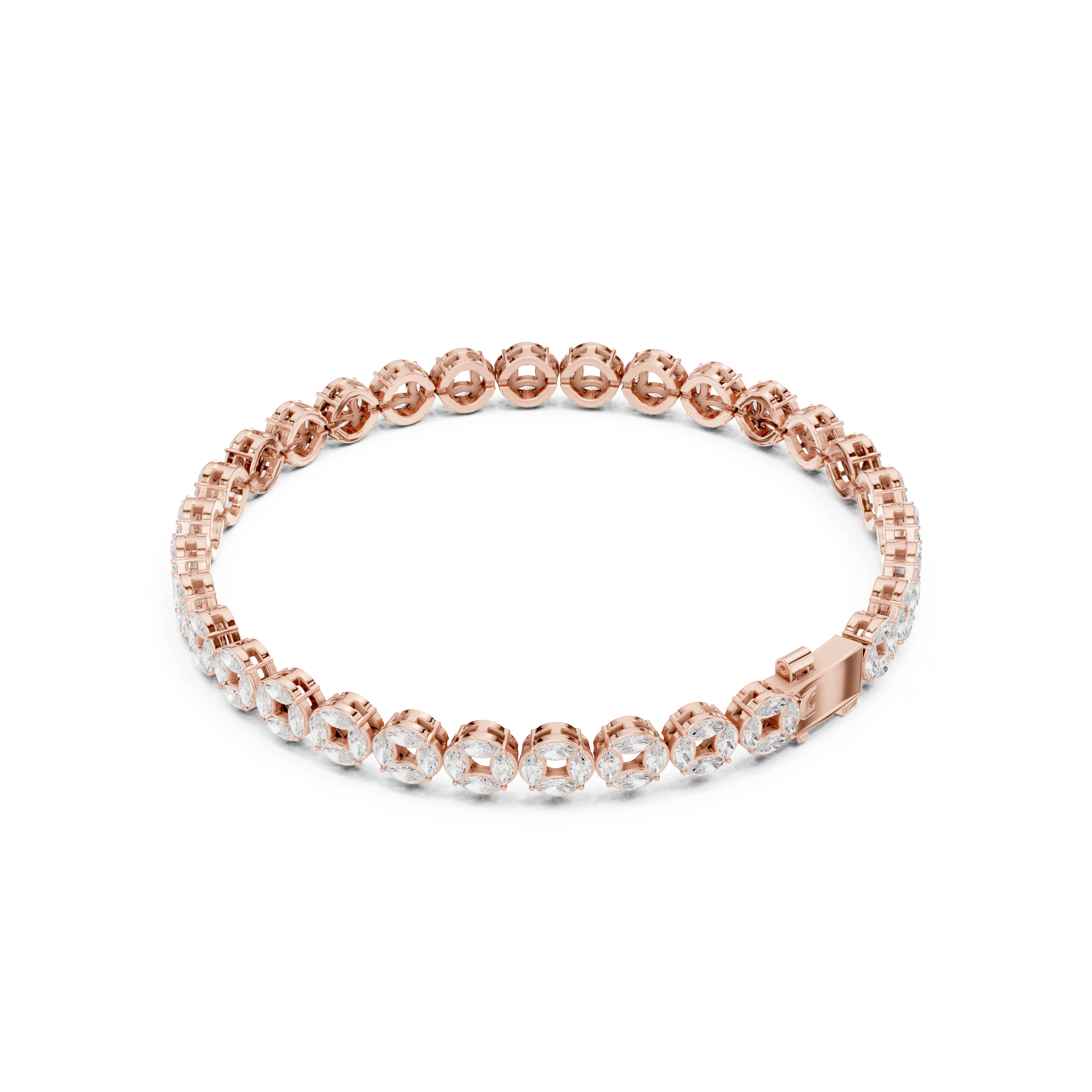 3.4 CT Marquise Cut Moissanite Bracelet in 9K Gold/925 Silver |WOKE