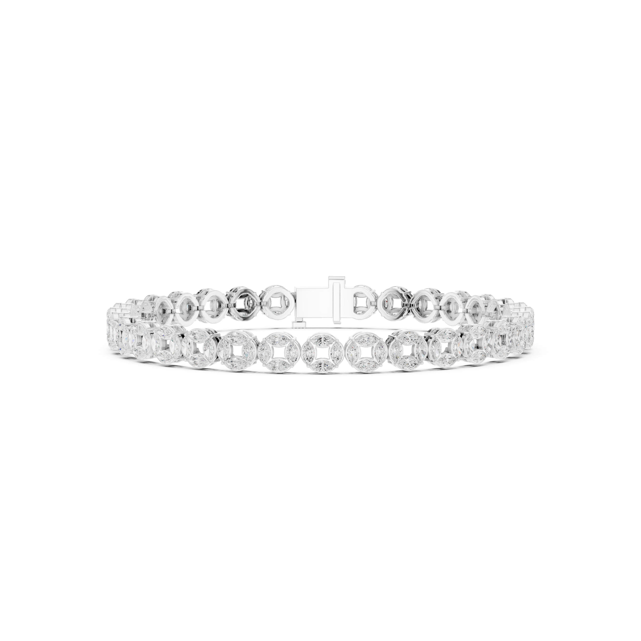 3.4 CT Marquise Cut Moissanite Bracelet in 9K Gold/925 Silver |WOKE