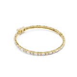 3.93 CT Round and Baguette cut moissanite Bracelet in 925 Silver/9K Gold |WOKE