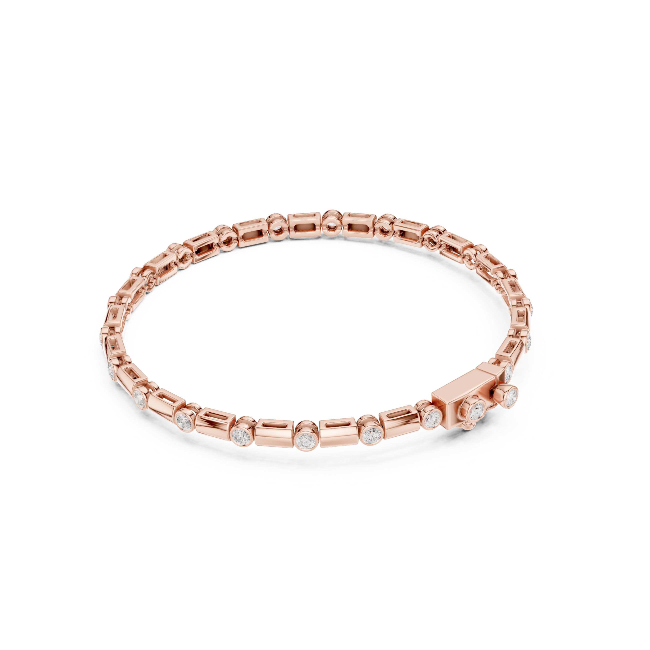0.805 CT Round Moissanite Bracelet in 9K Gold/925 Silver |WOKE
