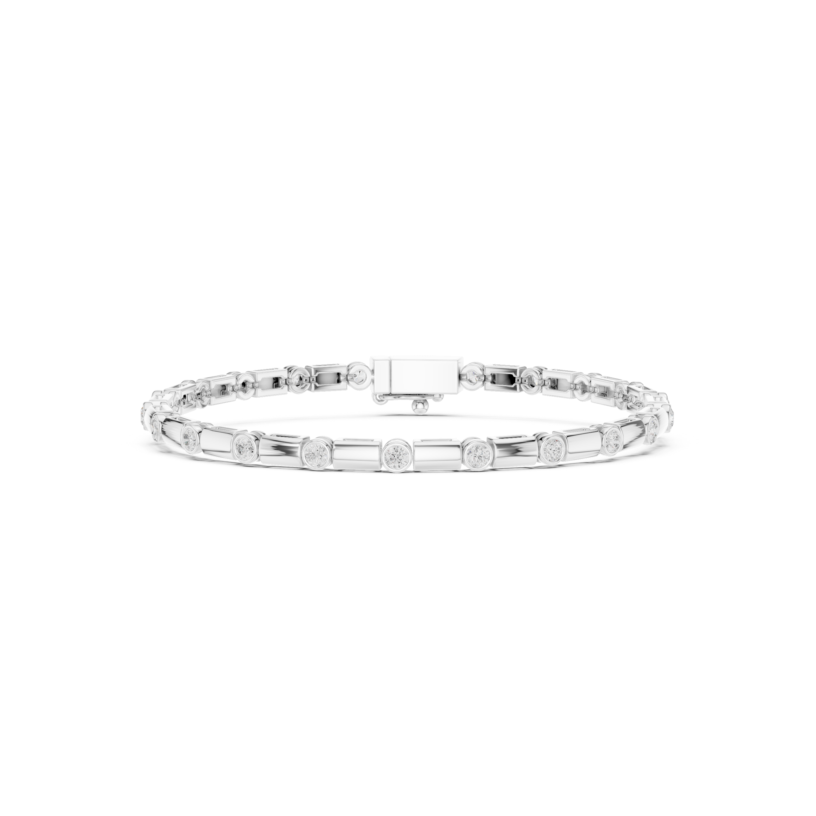 0.805 CT Round Moissanite Bracelet in 9K Gold/925 Silver |WOKE