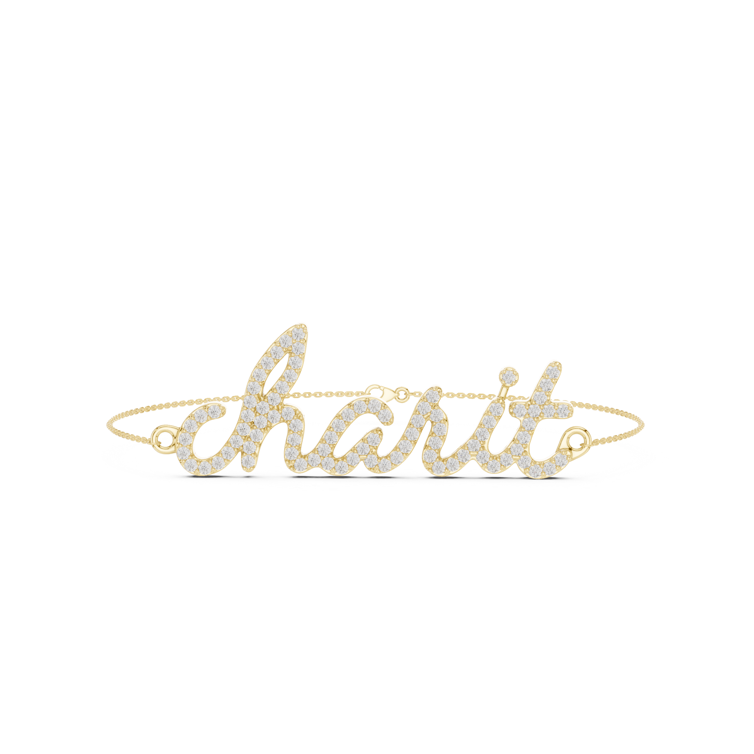 Custom Text Lab Grown Diamond Bracelet in 9K/14K Gold |WOKE