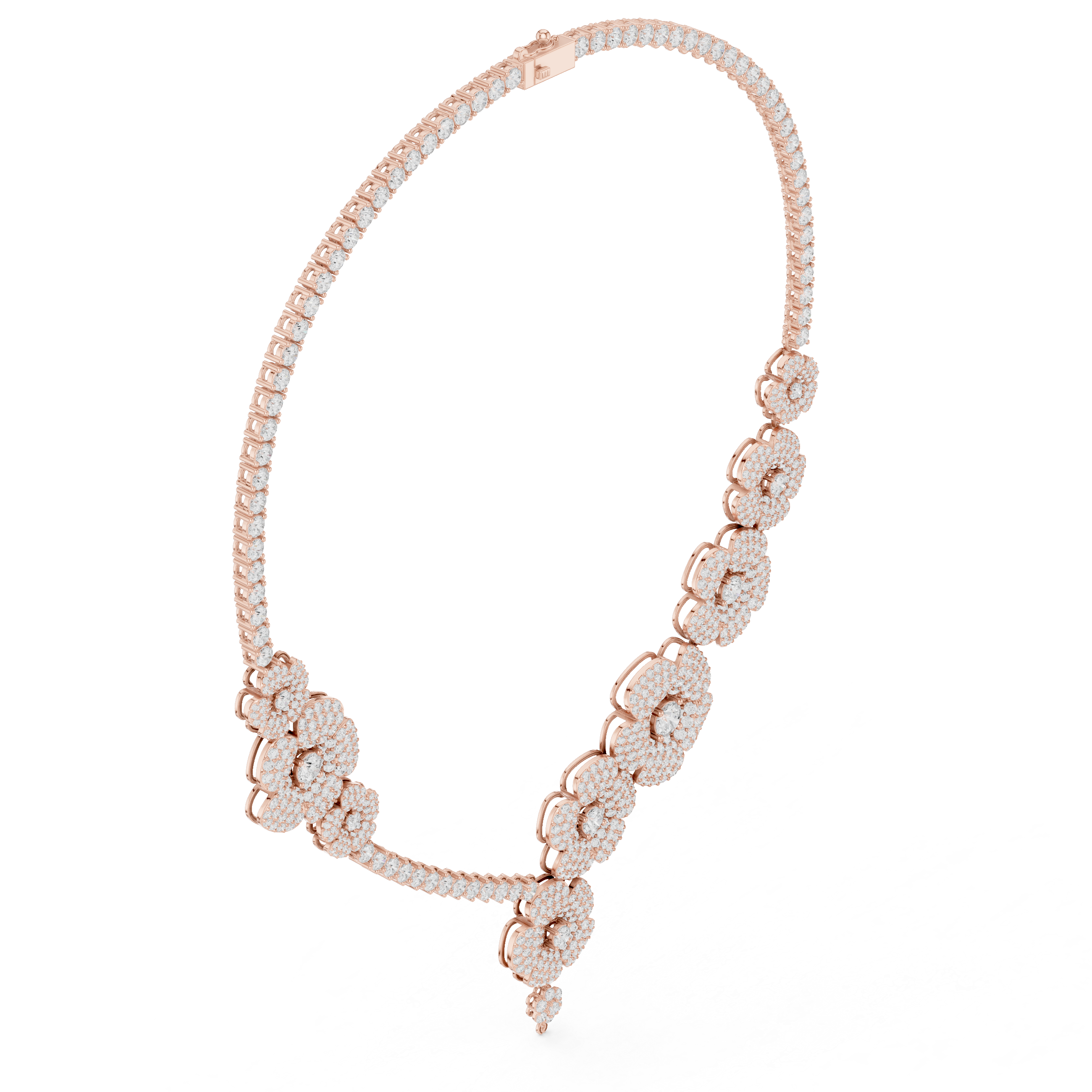 18.602 CT Round Moissanite Necklace in 9K Gold/925 Silver |WOKE