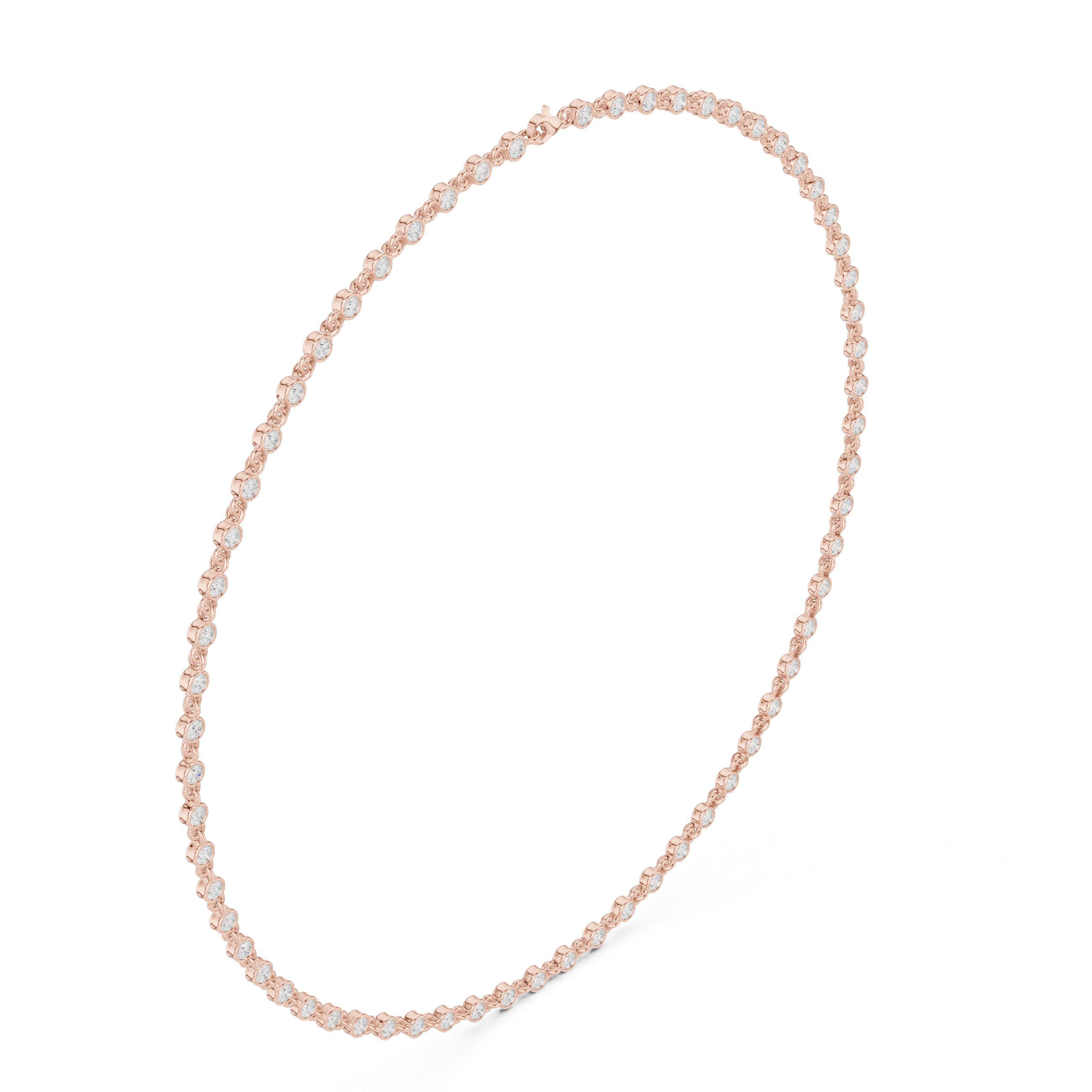 4.16 CT Round Moissanite Necklace in 9K Gold/925 Silver |WOKE