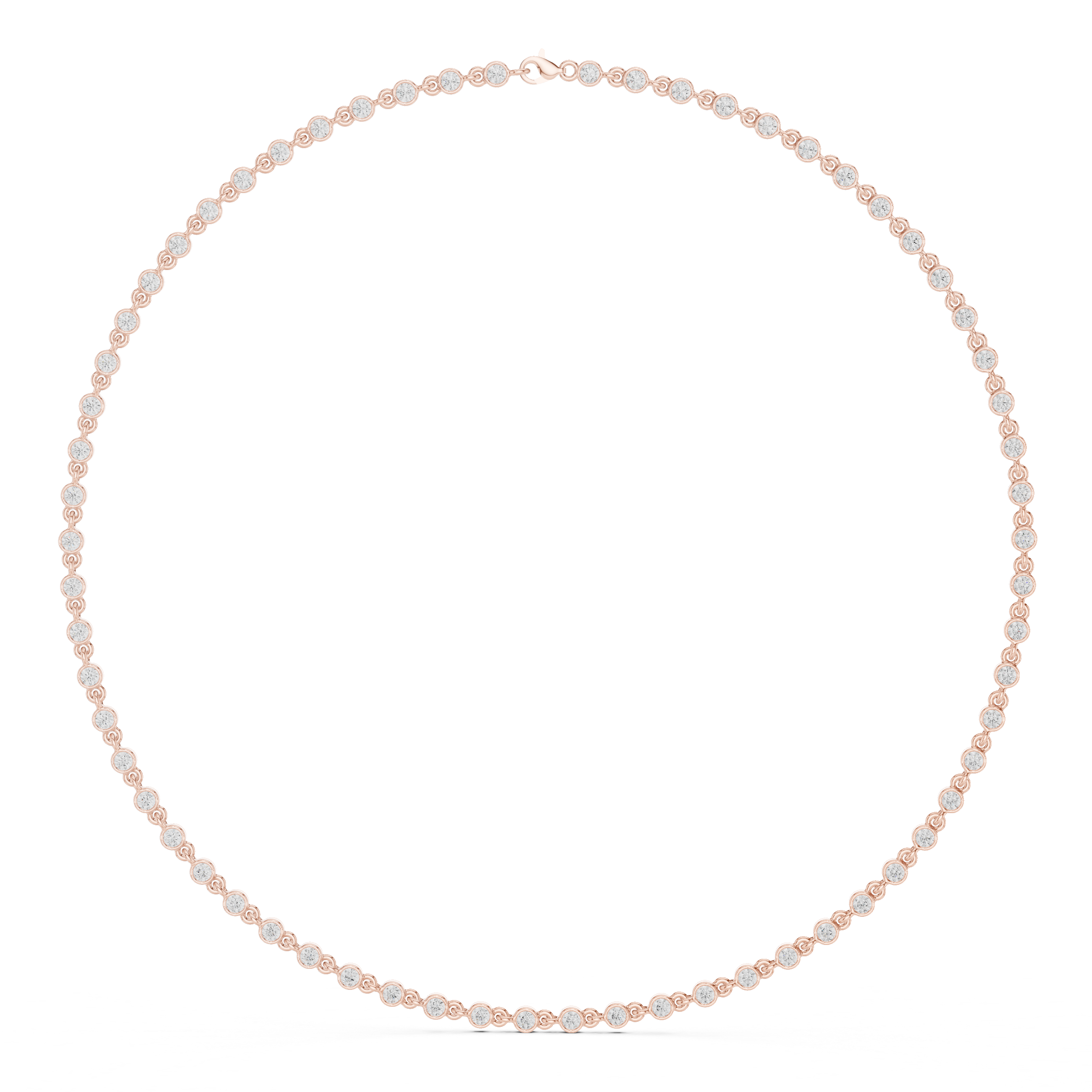 4.16 CT Round Moissanite Necklace in 9K Gold/925 Silver |WOKE