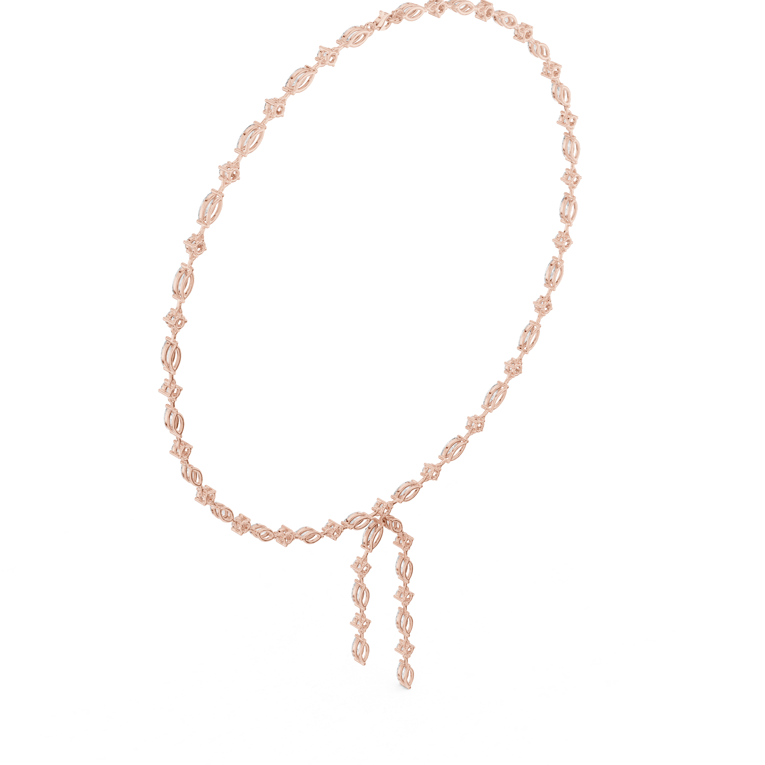 10.43 CT Round and Marquise Moissanite Necklace in 9K Gold/925 Silver |WOKE