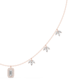1.73 Marquise Round Baguette Moissanite Necklace in 9K Gold/925 Silver |WOKE