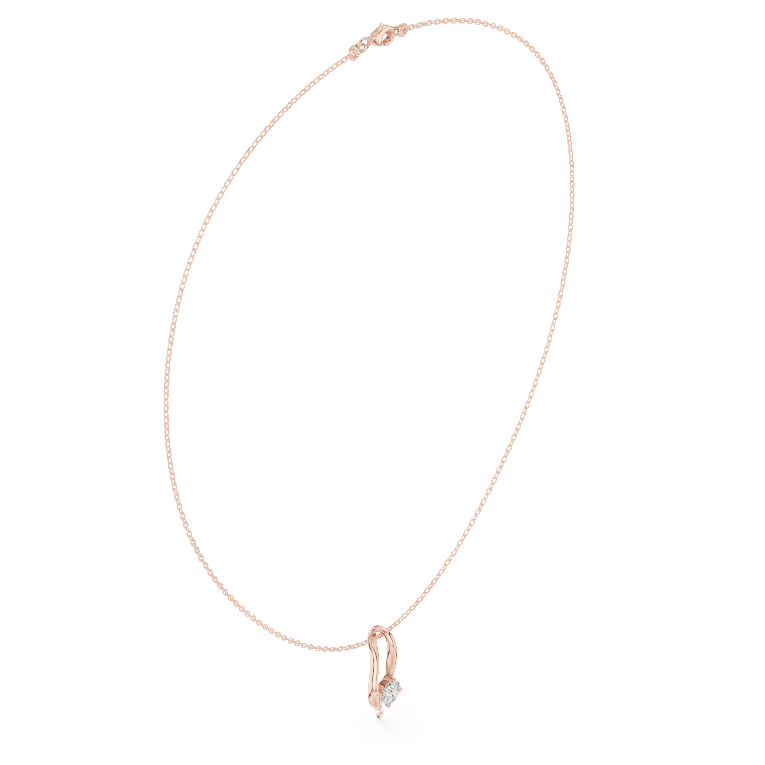 0.5 CT  Round Moissanite Necklace in 9K Gold/925 Silver|WOKE