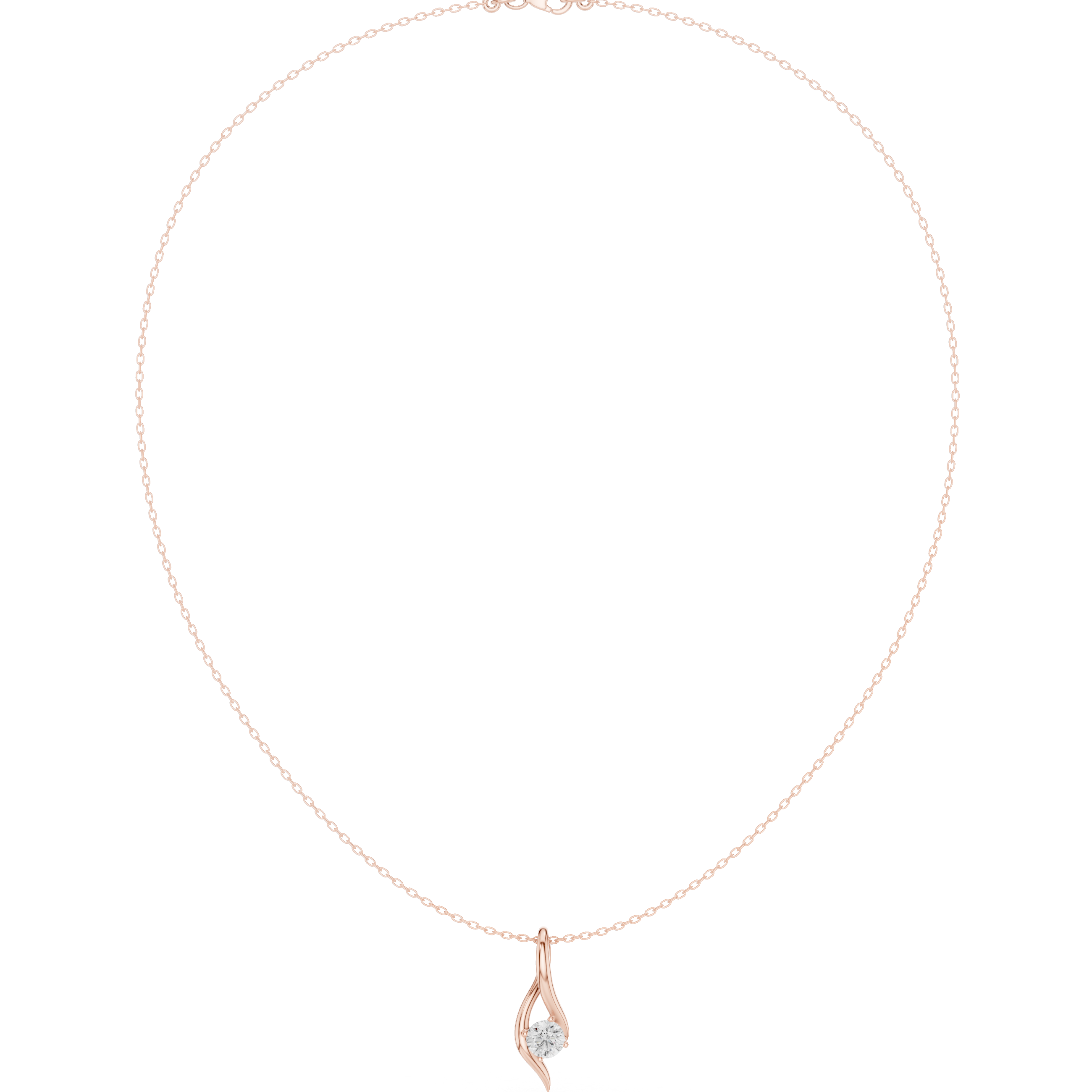 0.5 CT  Round Moissanite Necklace in 9K Gold/925 Silver|WOKE