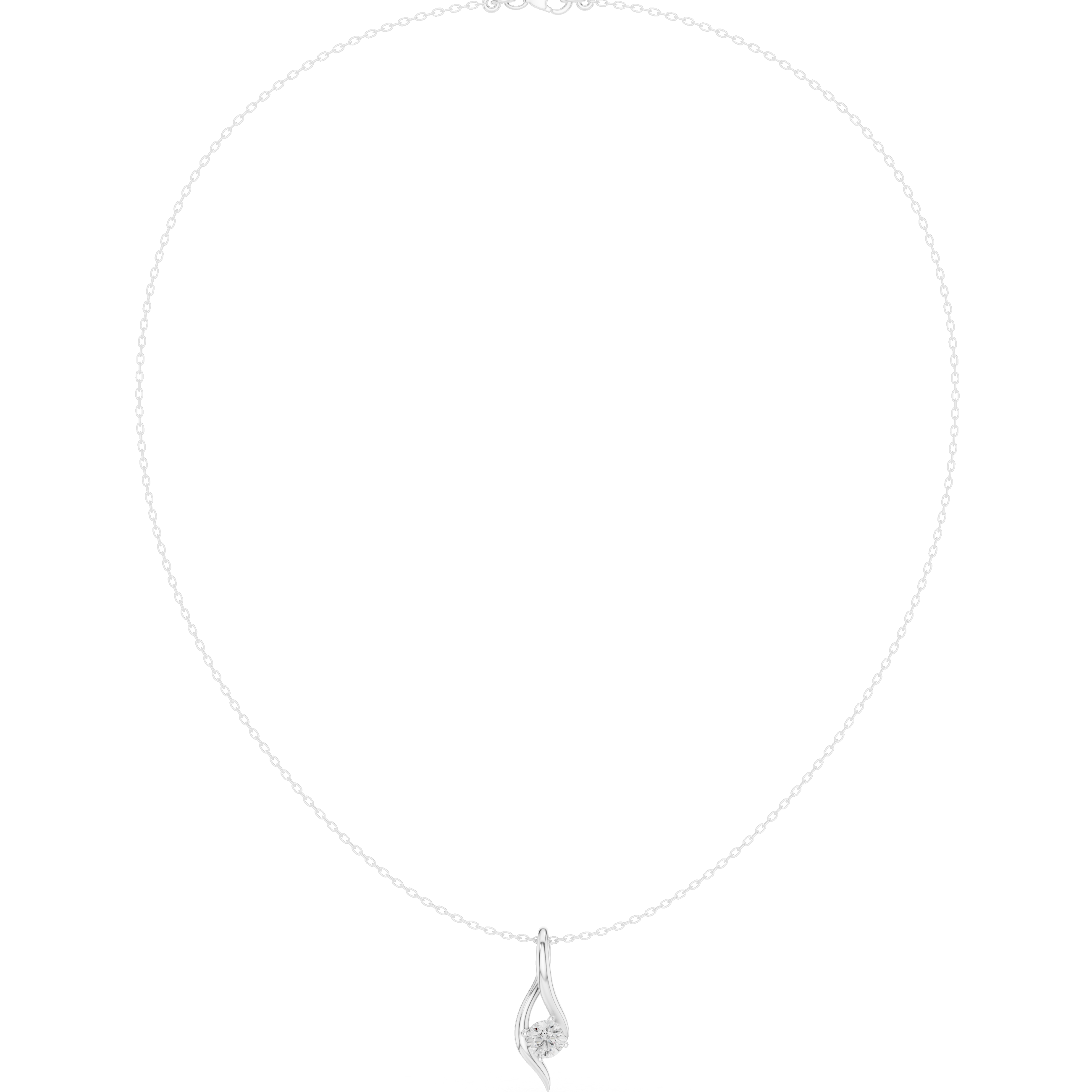 0.5 CT  Round Moissanite Necklace in 9K Gold/925 Silver|WOKE