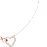 1.73  Infinity-Heart Moissanite Necklace in 9K Gold/925 Silver