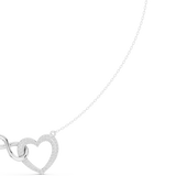 1.73  Infinity-Heart Moissanite Necklace in 9K Gold/925 Silver