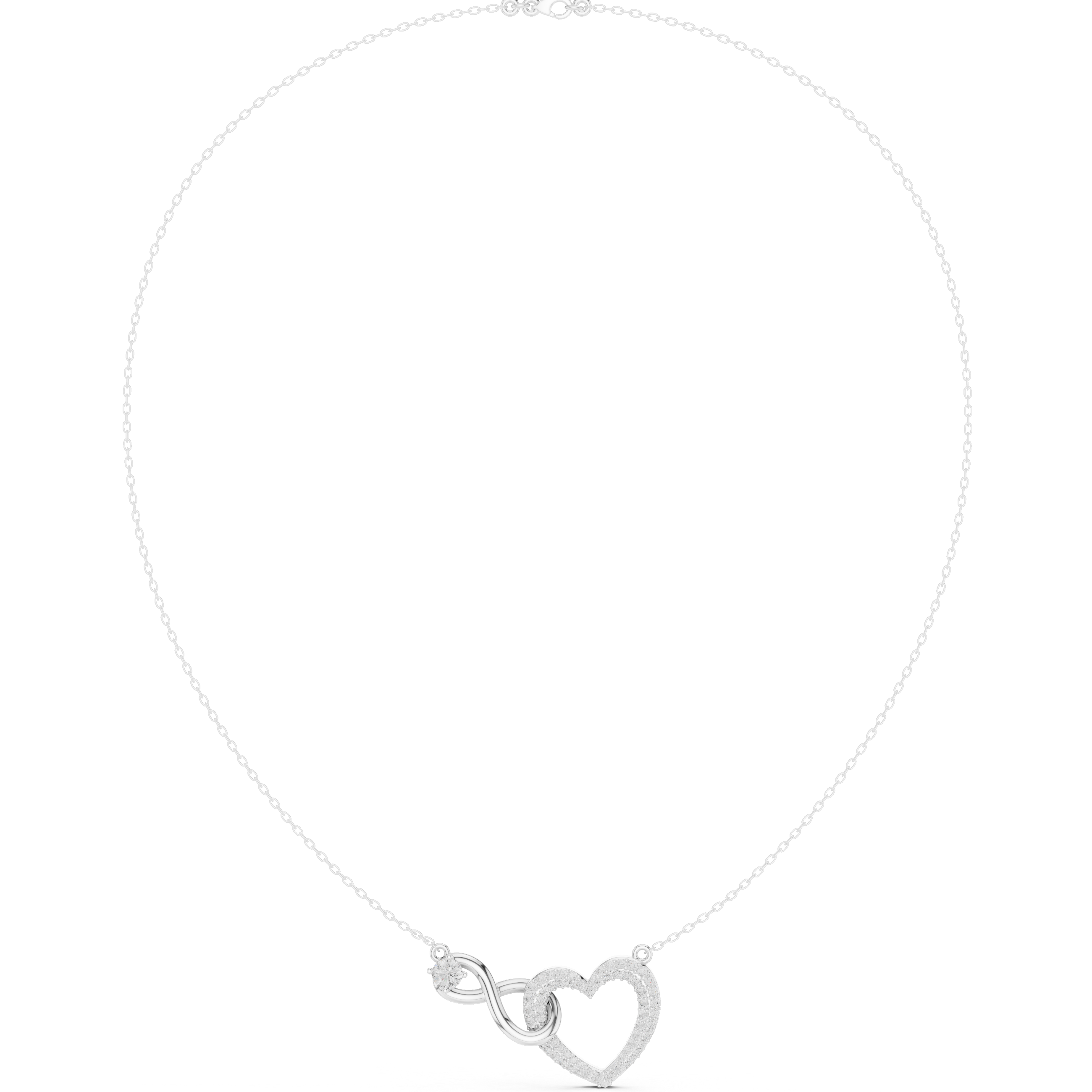 1.73  Infinity-Heart Moissanite Necklace in 9K Gold/925 Silver