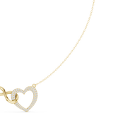 1.73  Infinity-Heart Moissanite Necklace in 9K Gold/925 Silver