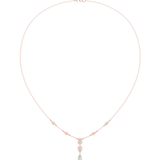 0.64 Round and Pear Moissanite Necklace in 925 Silver/925 Silver |WOKE