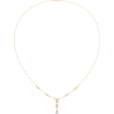 0.64 Round and Pear Moissanite Necklace in 925 Silver/925 Silver |WOKE