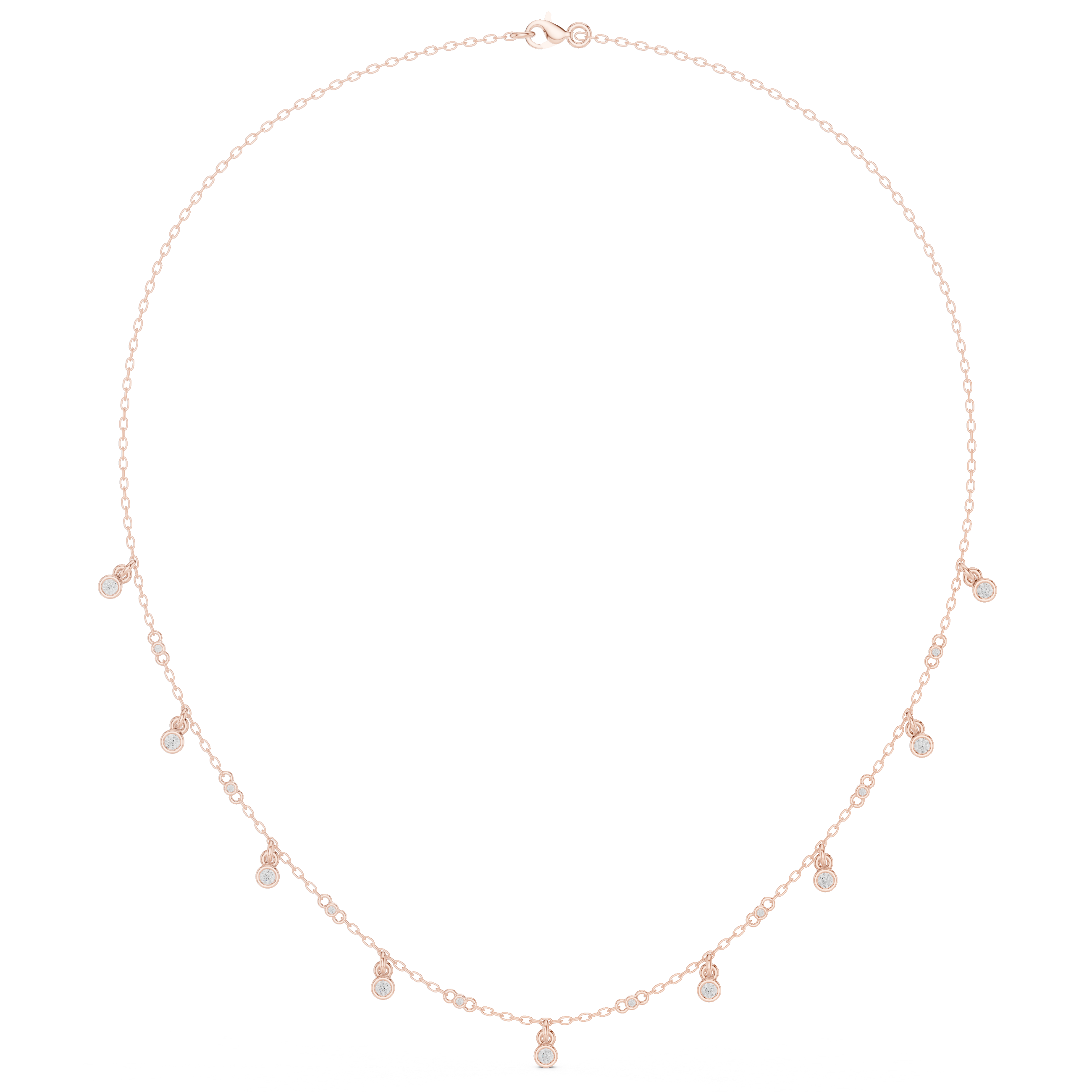 0.355 CT Round Moissanite Necklace in 9K Gold/925 Silver |WOKE