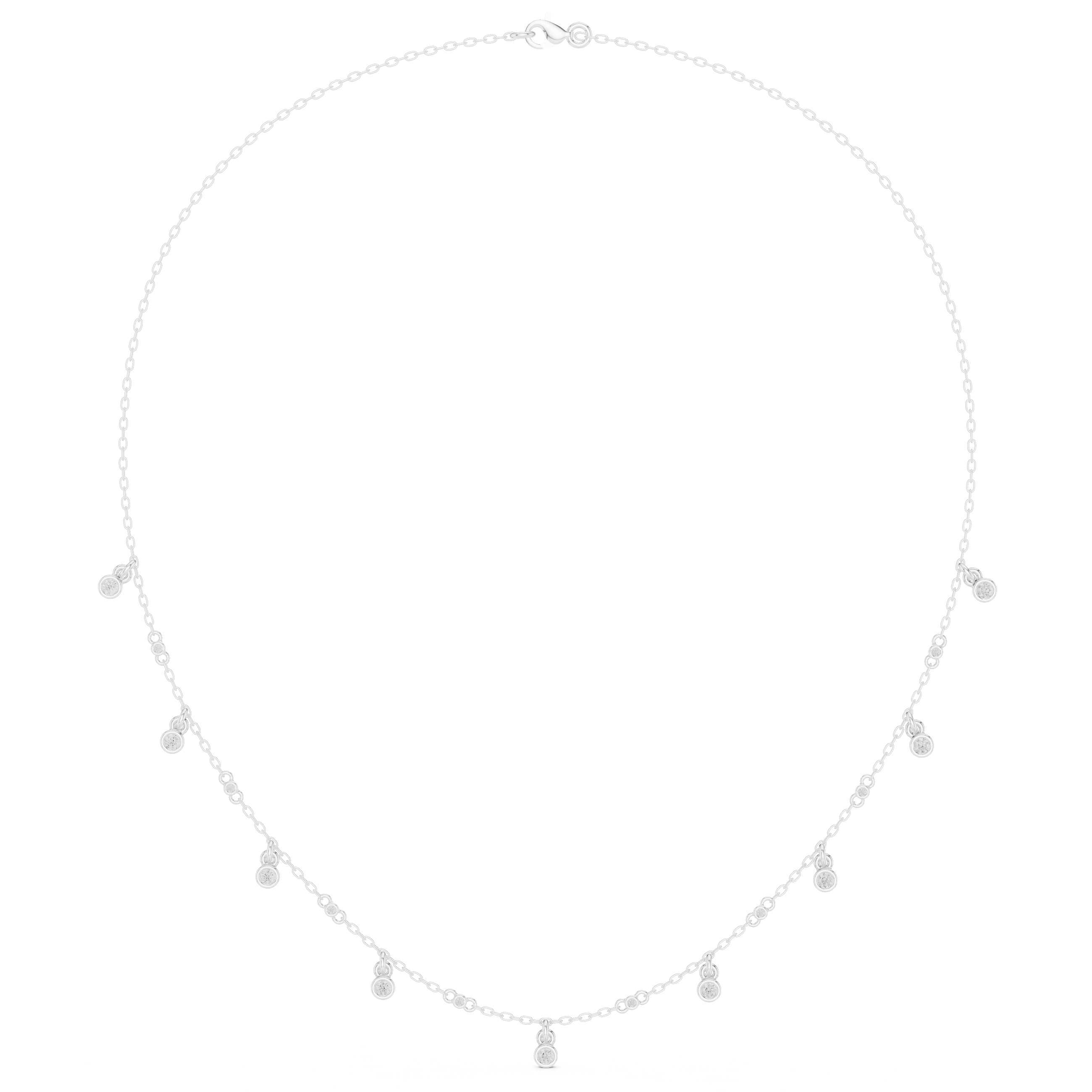 0.355 CT Round Moissanite Necklace in 9K Gold/925 Silver |WOKE