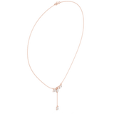 0.526 CT Round and Baguette Moissanite Necklace in 9K Gold/925 Silver |WOKE