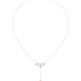 0.526 CT Round and Baguette Moissanite Necklace in 9K Gold/925 Silver |WOKE