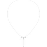 0.526 CT Round and Baguette Moissanite Necklace in 9K Gold/925 Silver |WOKE