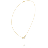 0.526 CT Round and Baguette Moissanite Necklace in 9K Gold/925 Silver |WOKE