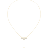 0.526 CT Round and Baguette Moissanite Necklace in 9K Gold/925 Silver |WOKE