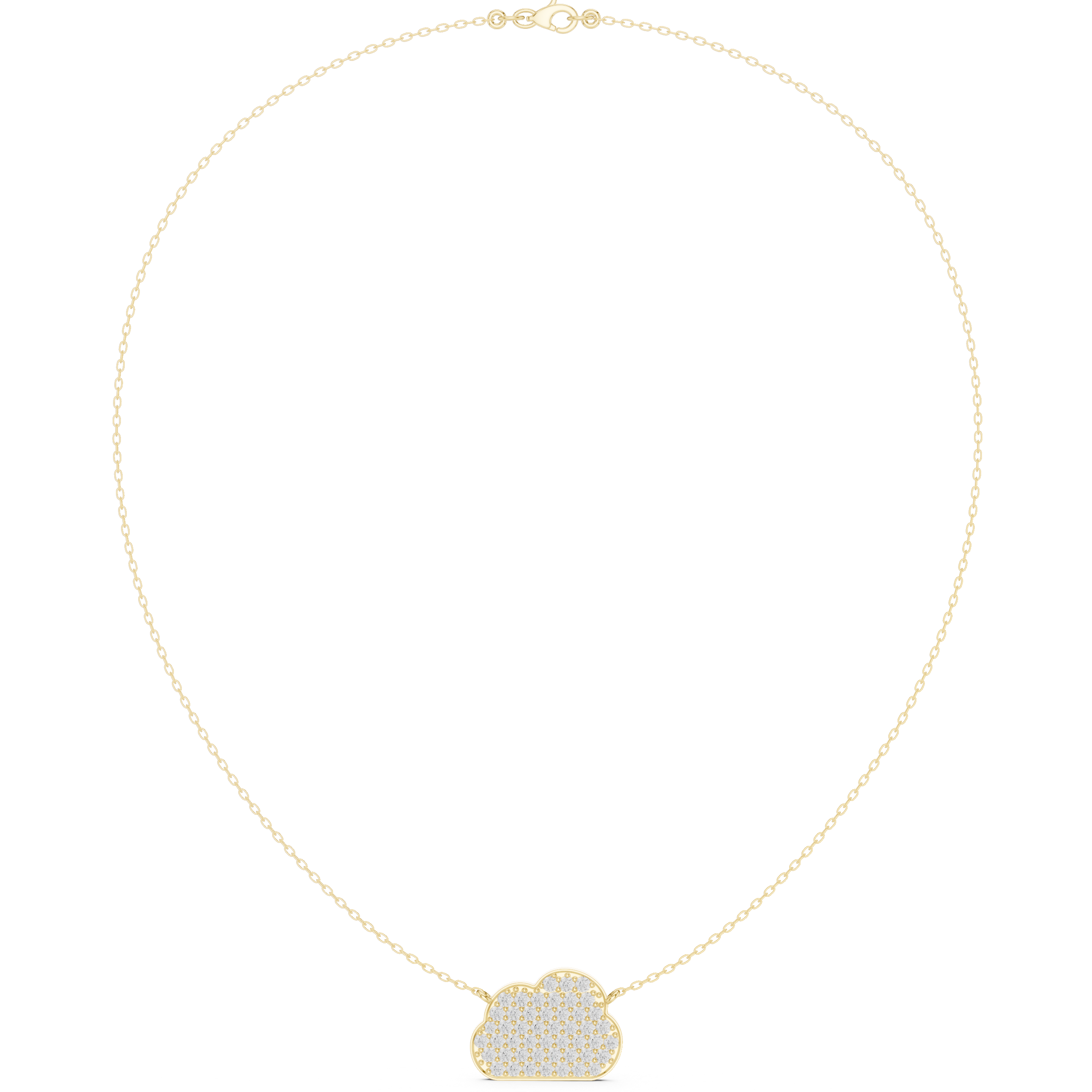 1.64 CT Round Moissanite Necklace in 9K Gold/925 Silver |WOKE