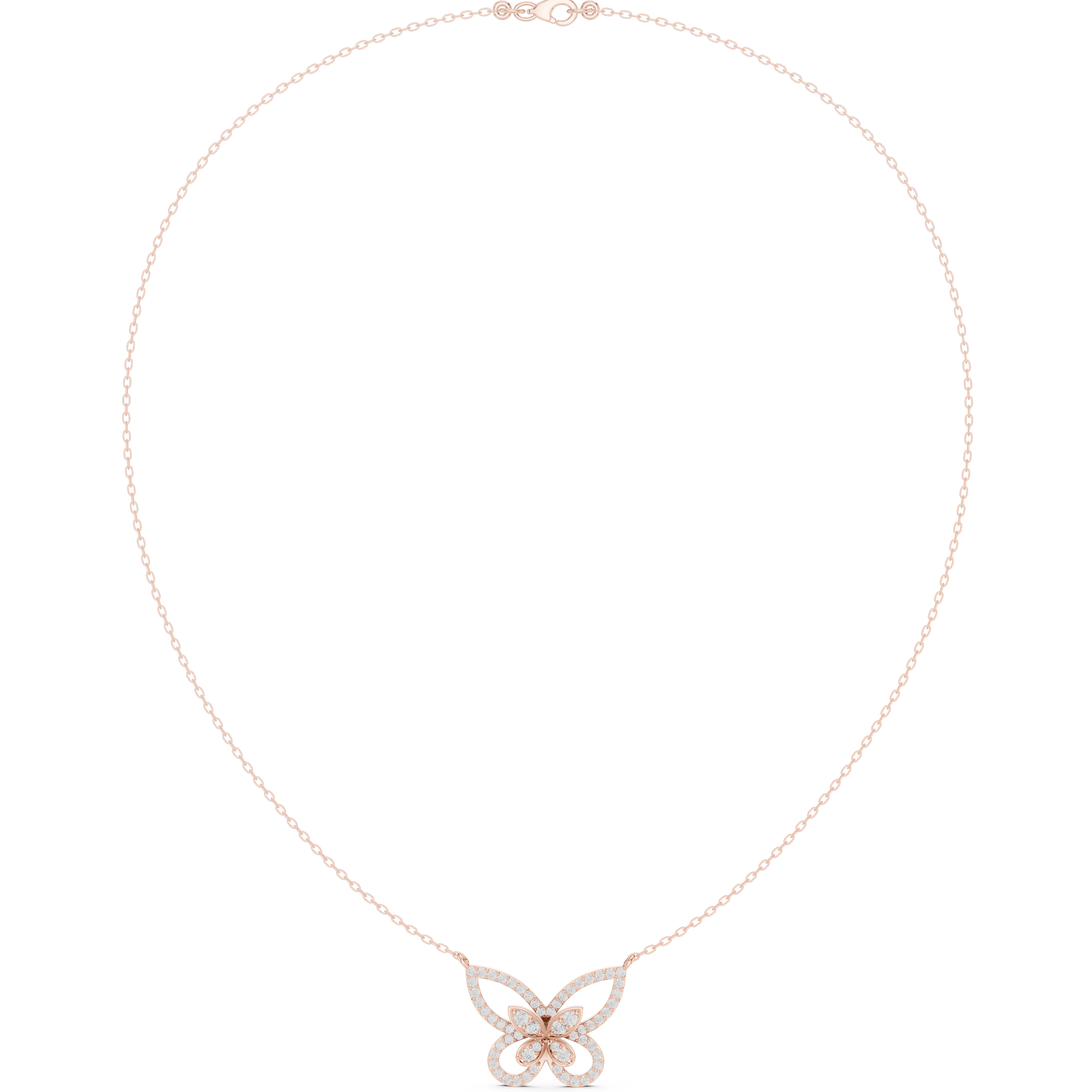 0.73 CT Butterfly Moissanite Necklace in 9K Gold/925 Silver |WOKE