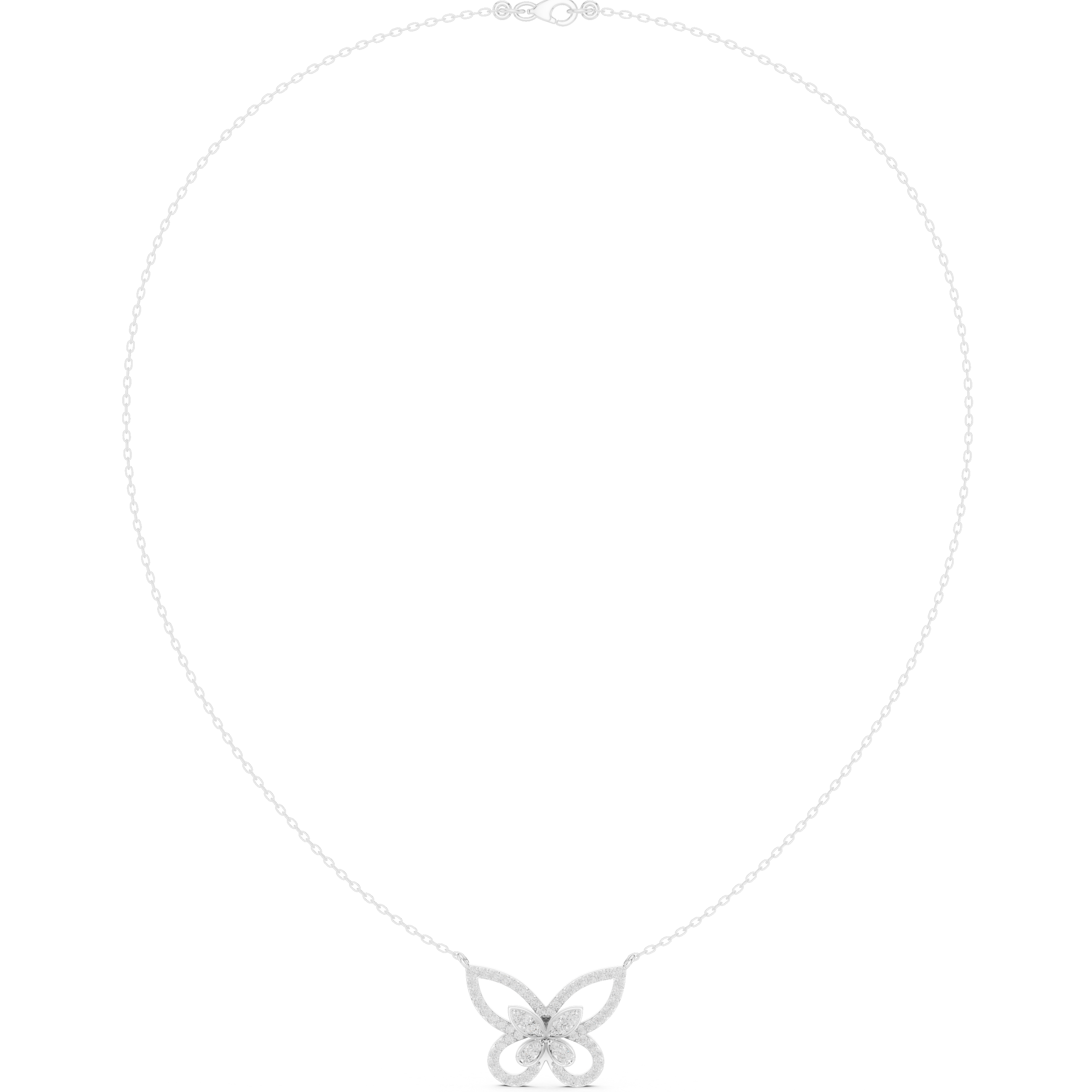 0.73 CT Butterfly Moissanite Necklace in 9K Gold/925 Silver |WOKE