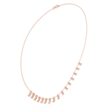 1.74 CT Round and Baguette Moissanite Necklace in 9K Gold/925 Silver |WOKE