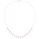 1.74 CT Round and Baguette Moissanite Necklace in 9K Gold/925 Silver |WOKE