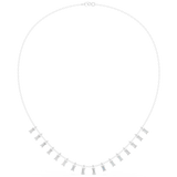 1.74 CT Round and Baguette Moissanite Necklace in 9K Gold/925 Silver |WOKE