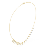 1.74 CT Round and Baguette Moissanite Necklace in 9K Gold/925 Silver |WOKE