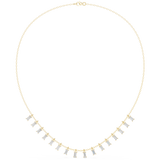 1.74 CT Round and Baguette Moissanite Necklace in 9K Gold/925 Silver |WOKE
