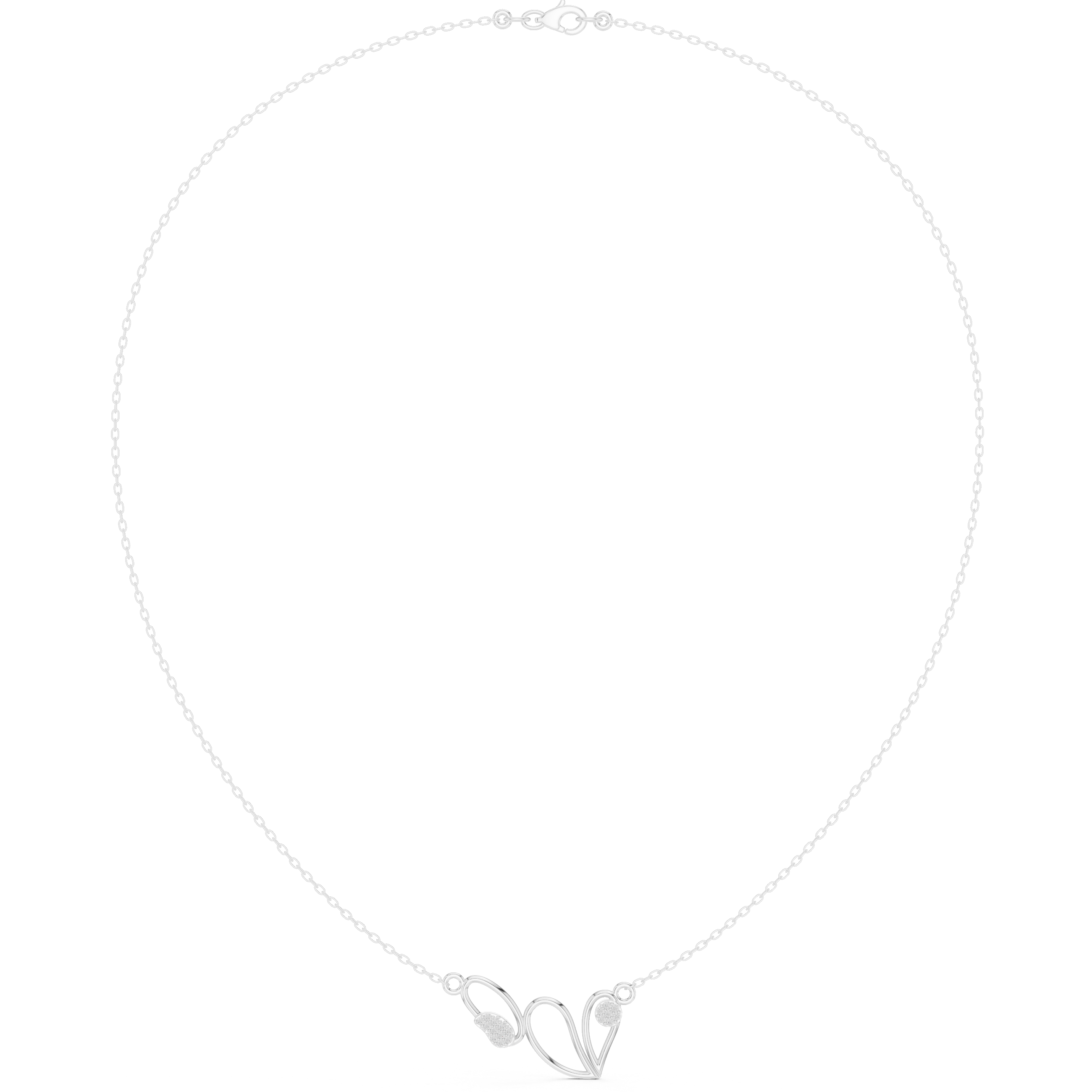 0.09 Round Moissanite Necklace in 9K Gold/925 Silver |WOKE