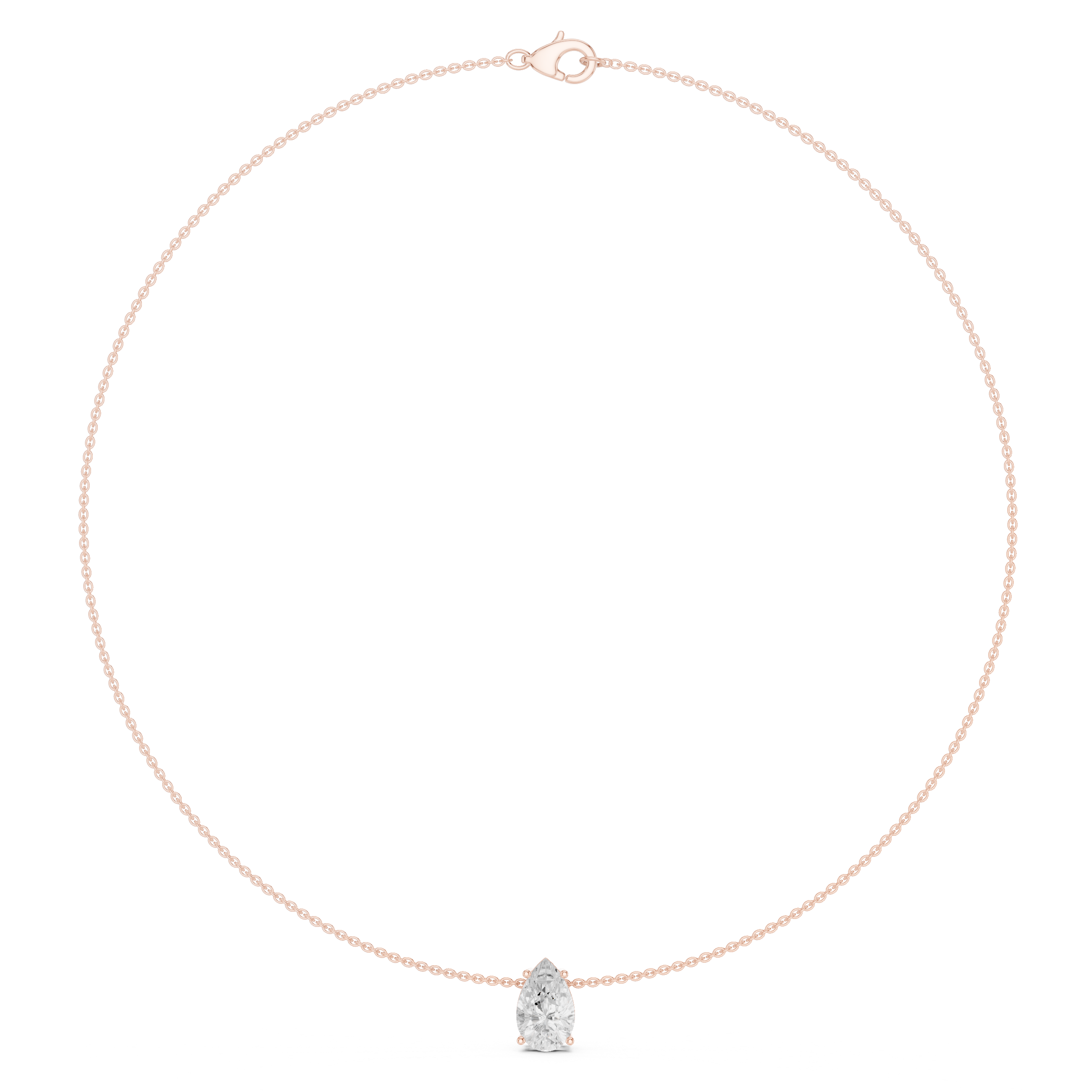 3.07 Pear Moissanite Necklace in 9K Gold/925 Silver |WOKE