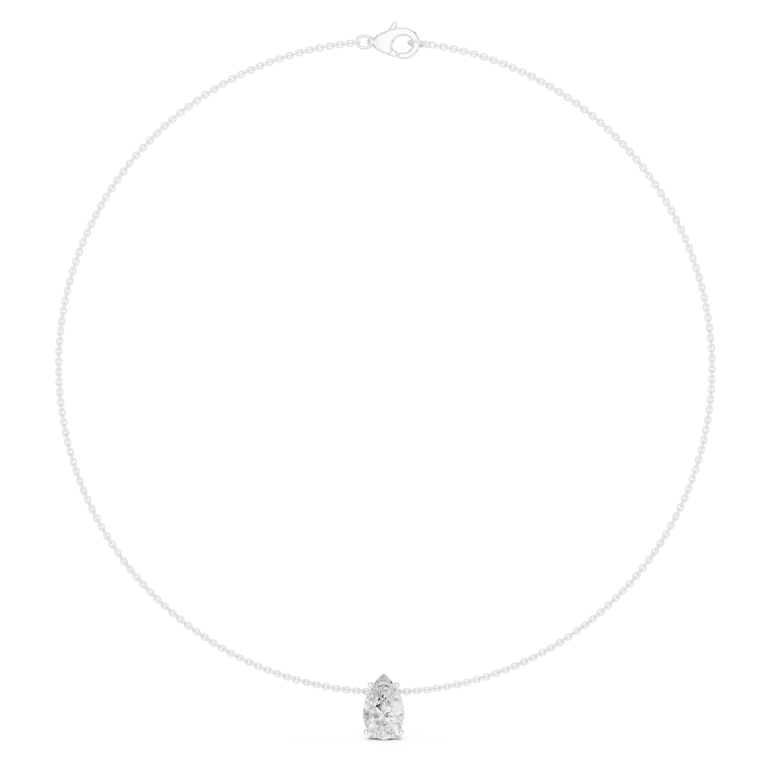3.07 Pear Moissanite Necklace in 9K Gold/925 Silver |WOKE