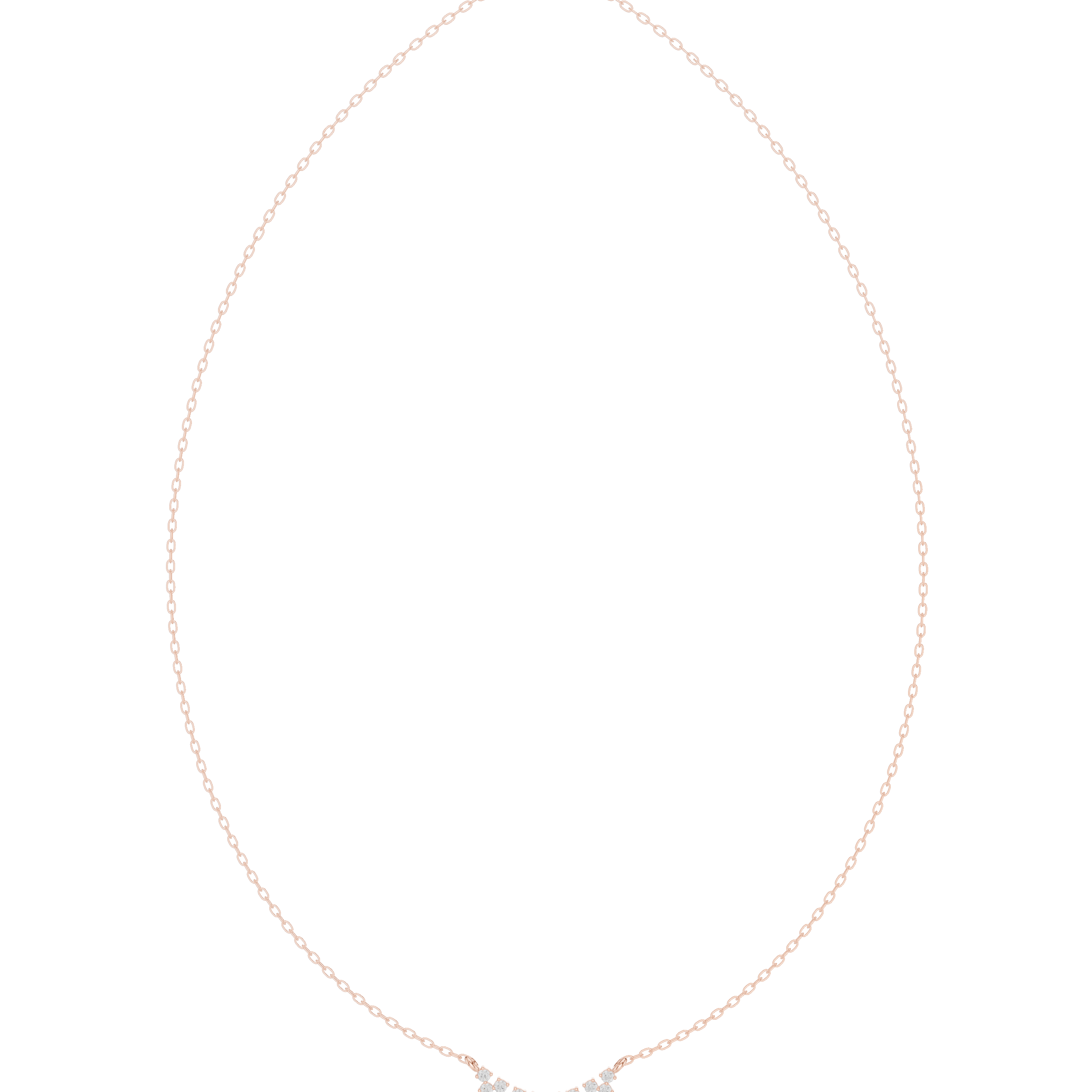 0.225 CT Round Moissanite Necklace in 9K Gold/925 Silver