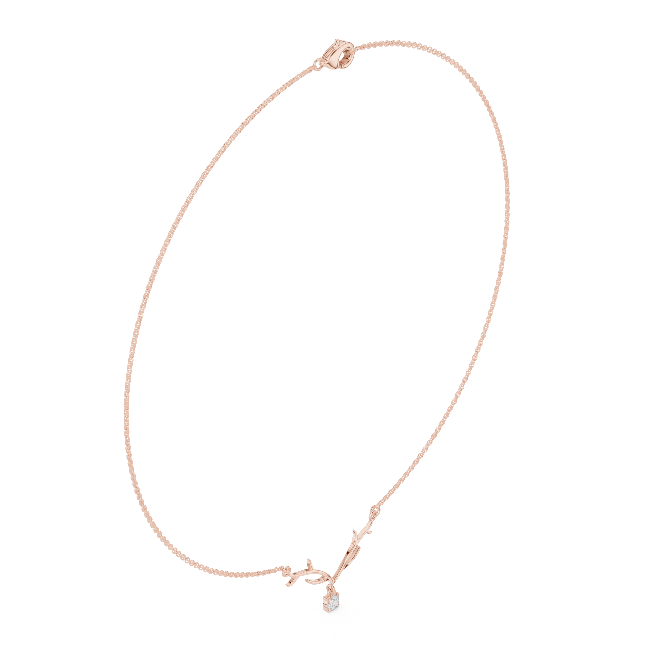 0.2391 CT Round Moissanite Necklace in 9K Gold/925 Silver |WOKE