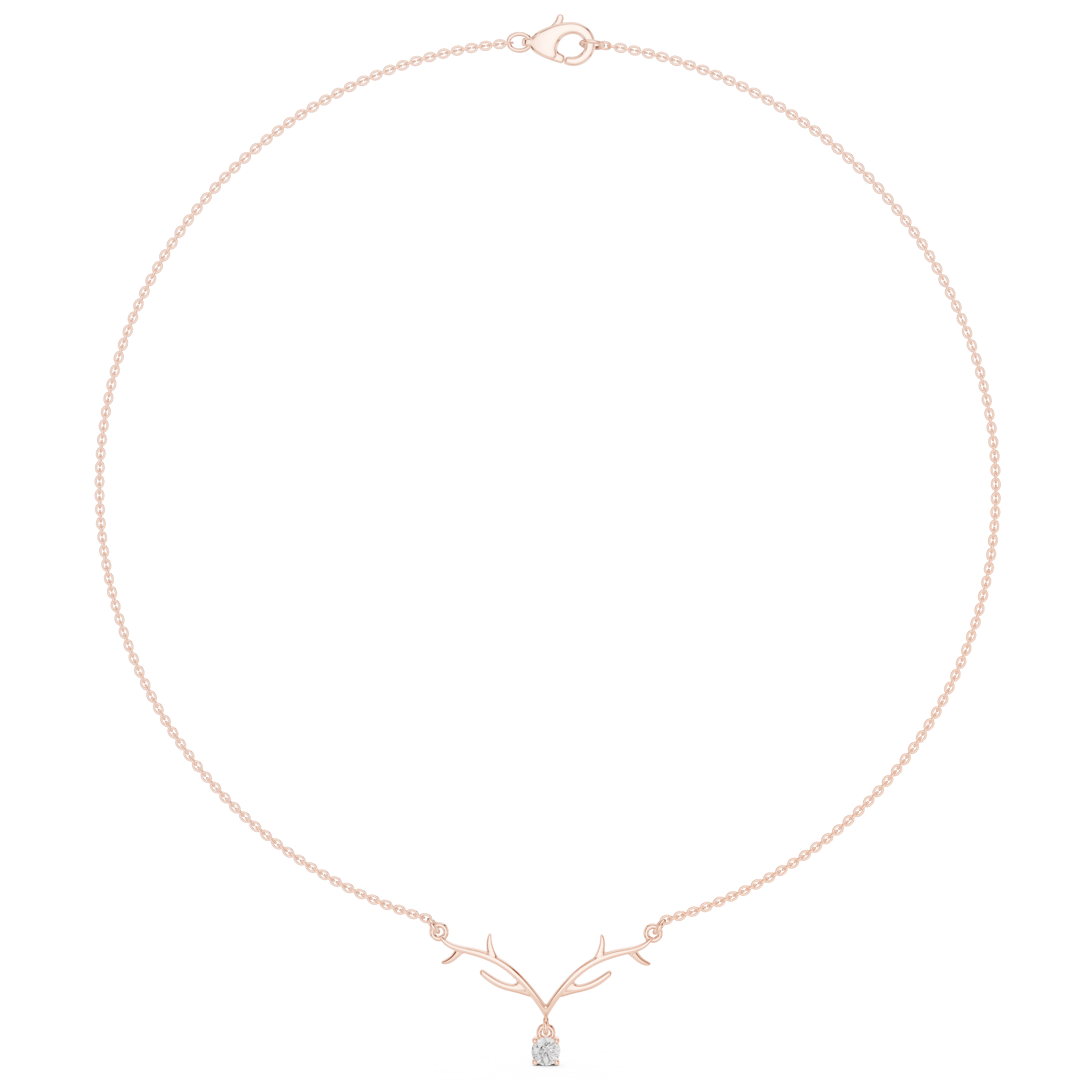 0.2391 CT Round Moissanite Necklace in 9K Gold/925 Silver |WOKE