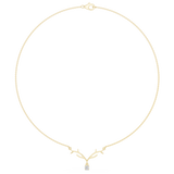 0.2391 CT Round Moissanite Necklace in 9K Gold/925 Silver |WOKE