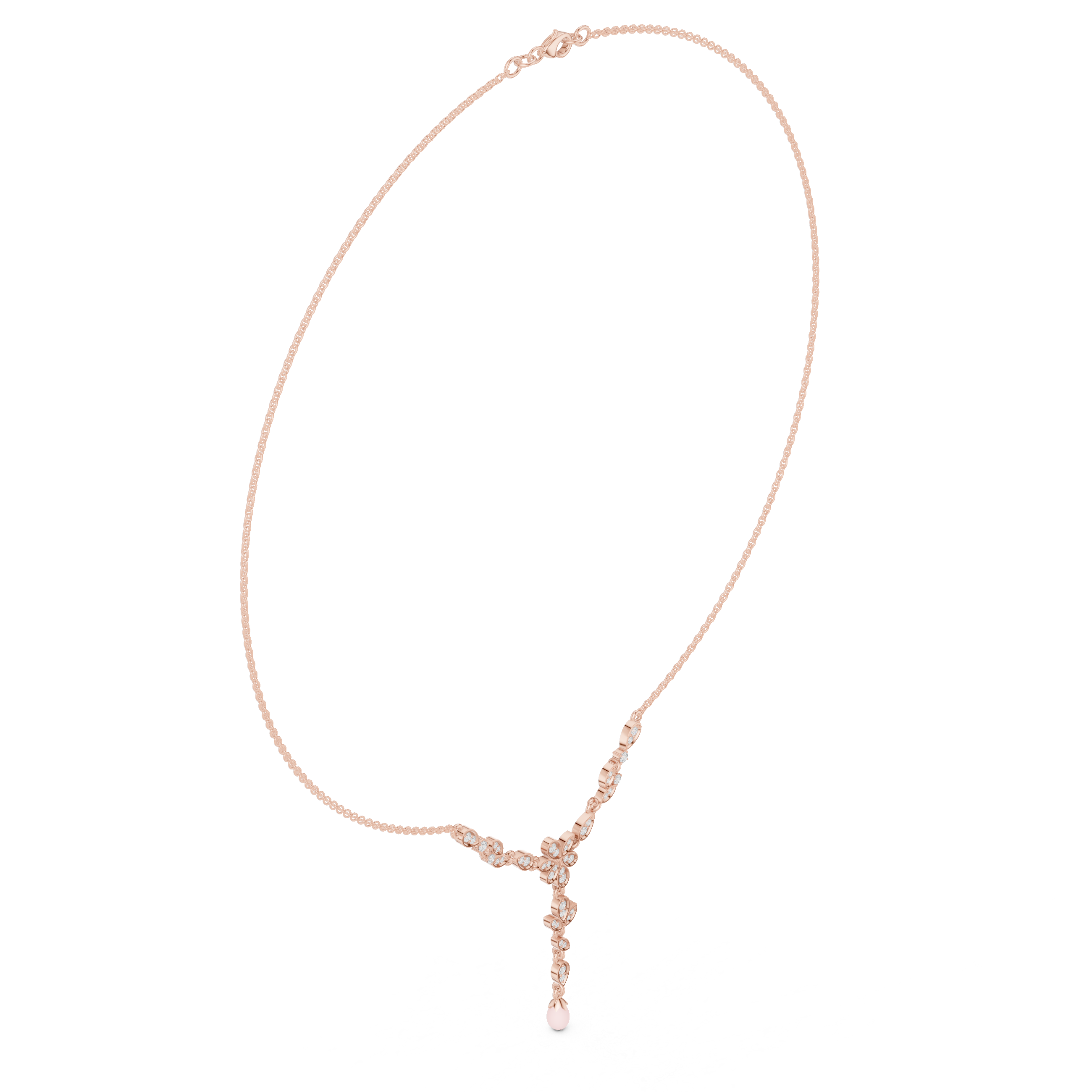 0.392CT  Round and Pear Moissanite Necklace |WOKE