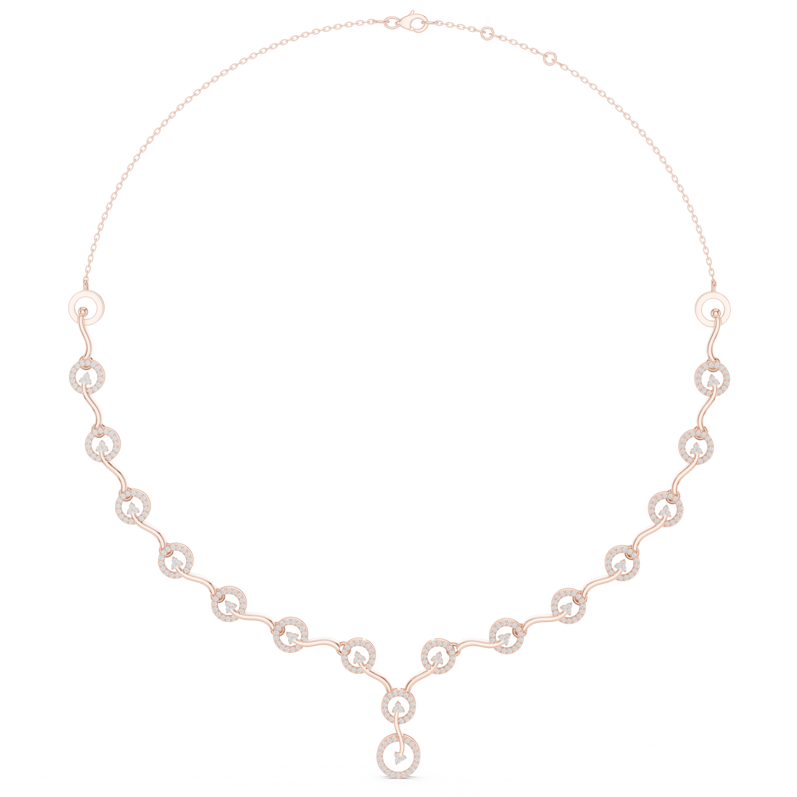 1.465 CT Round Moissanite Necklace in 9K Gold/925 Silver |WOKE