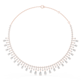 13.535 CT Round and Pear Moissanite Necklace in 9K Gold/925 Silver |WOKE