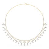 13.535 CT Round and Pear Moissanite Necklace in 9K Gold/925 Silver |WOKE