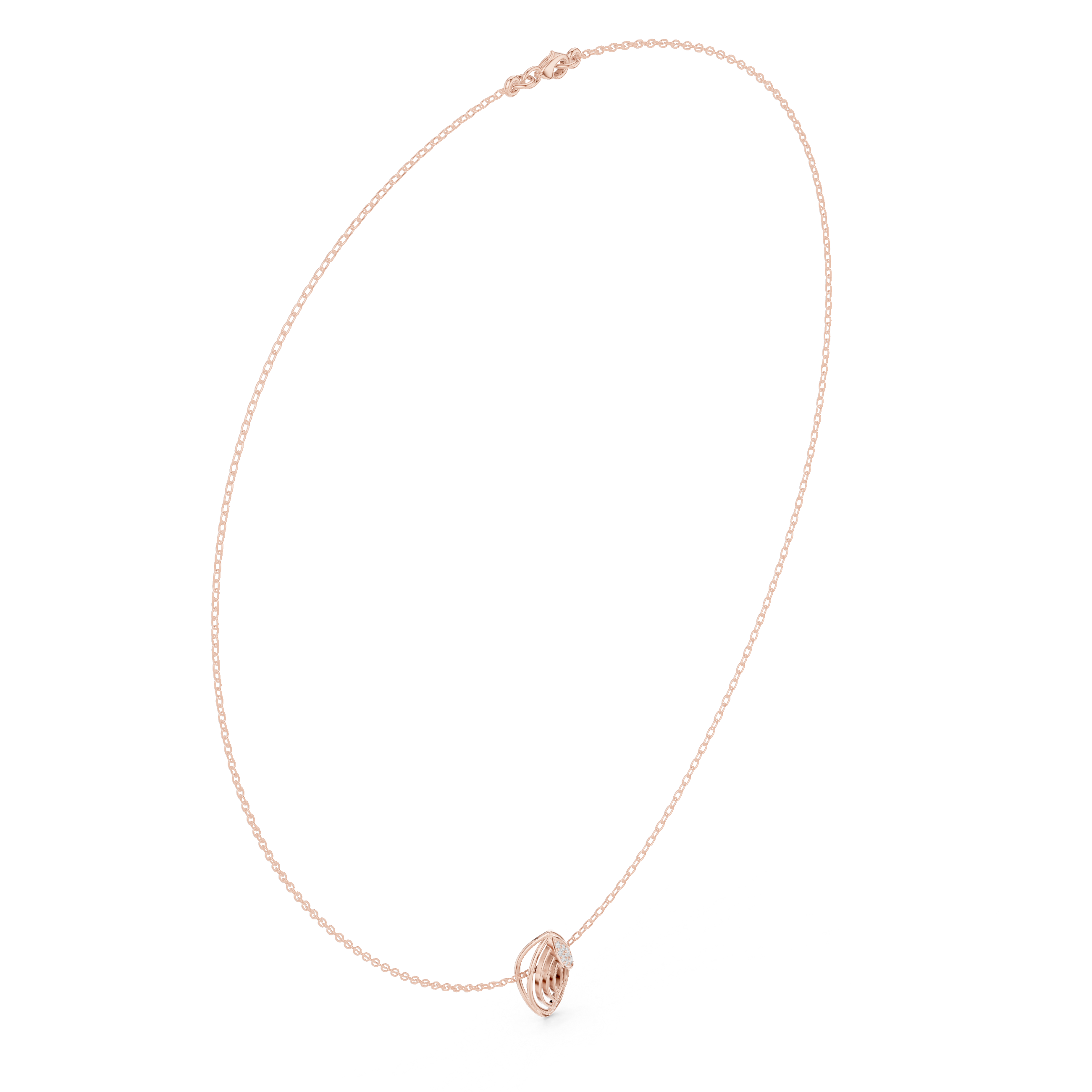 0.047 CT Round Moissanite Necklace in 9K Gold/925 Silver |WOKE