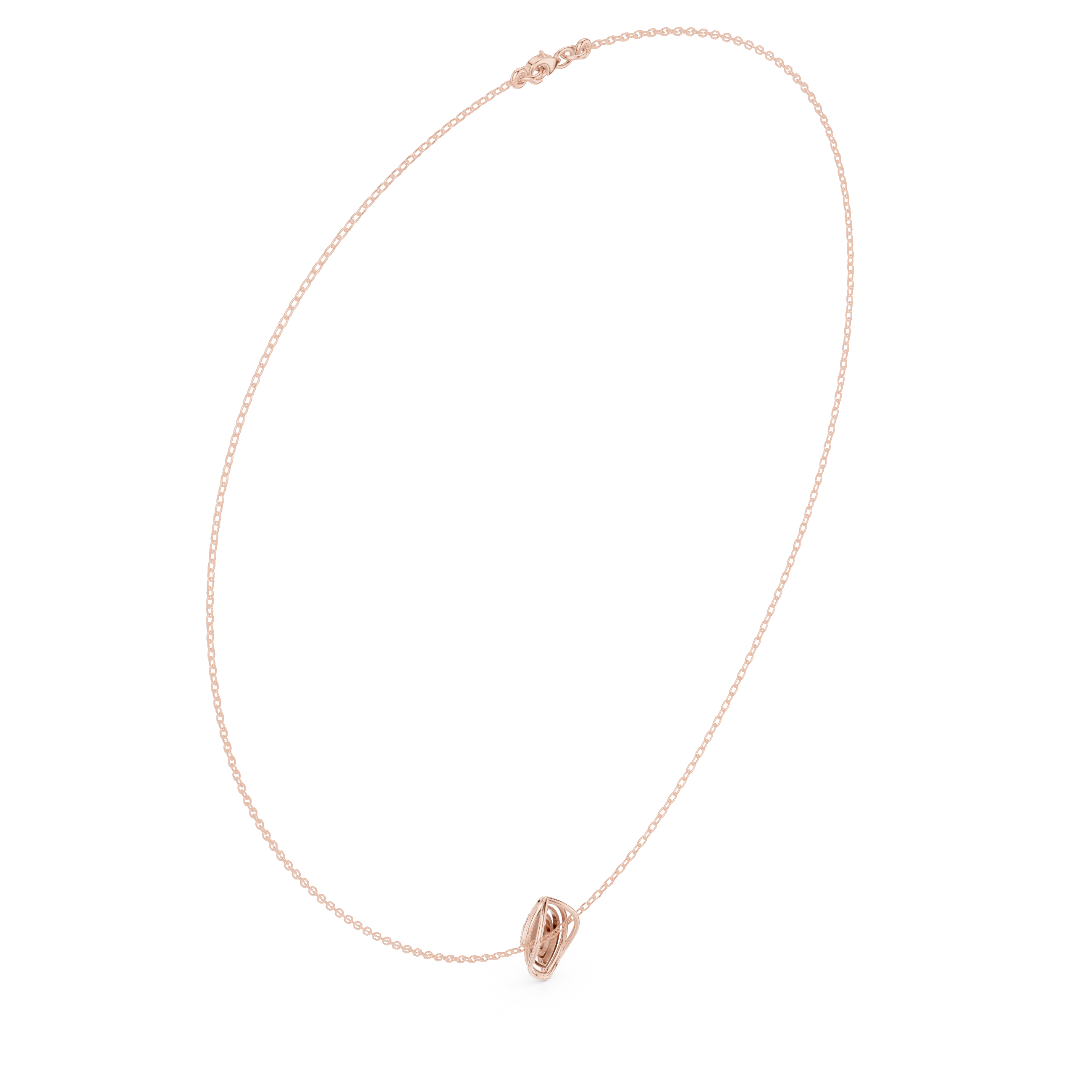 0.047 CT Round Moissanite Necklace in 9K Gold/925 Silver |WOKE